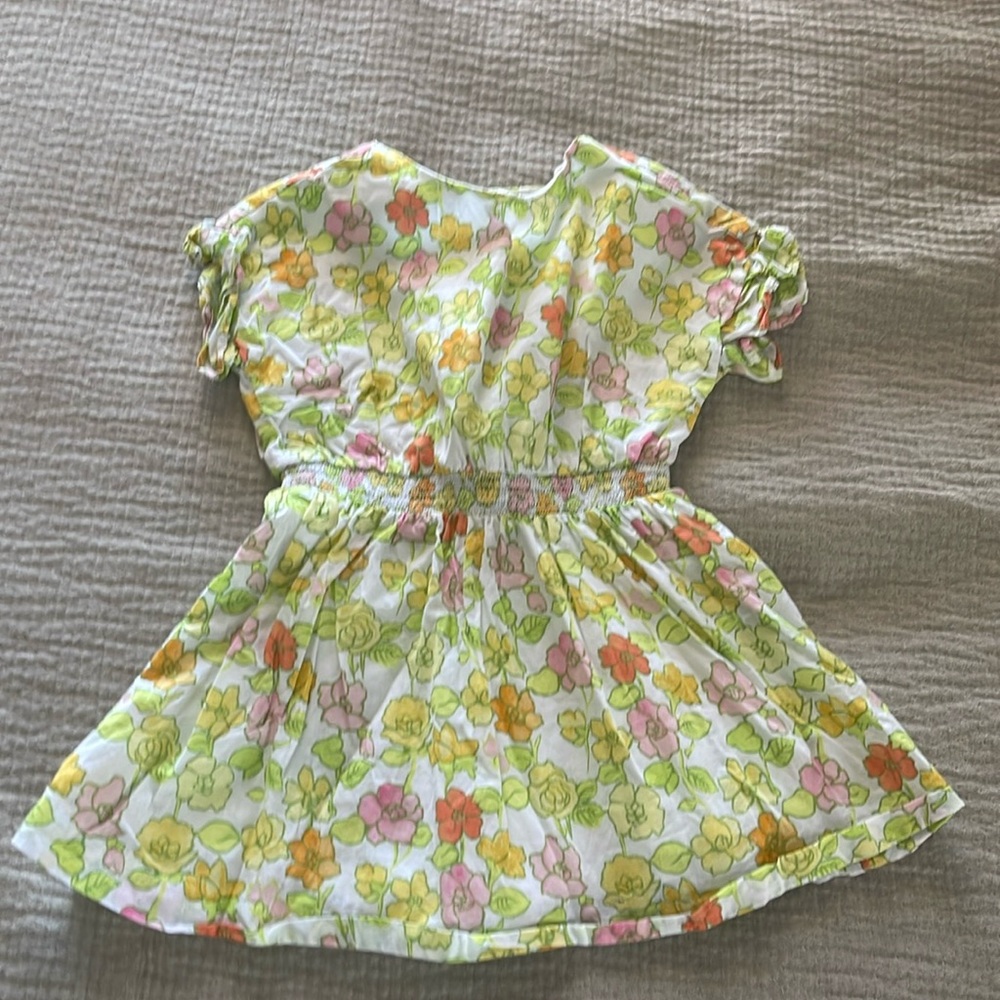 Janie and Jack Floral Cotton Dress Baby Girl Months Easter Spring Summer 18-24